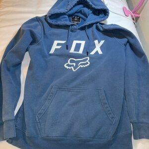 Vintage Fox Blue Hoodie with White Logo